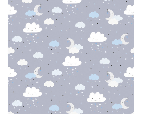 Motif avec nuages, lunes, cœurs et étoiles