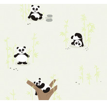 Papier peint avec motifs de pandas et bambous