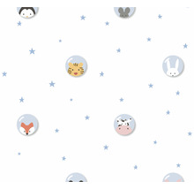 Papier peint avec motifs d''animaux et étoiles
