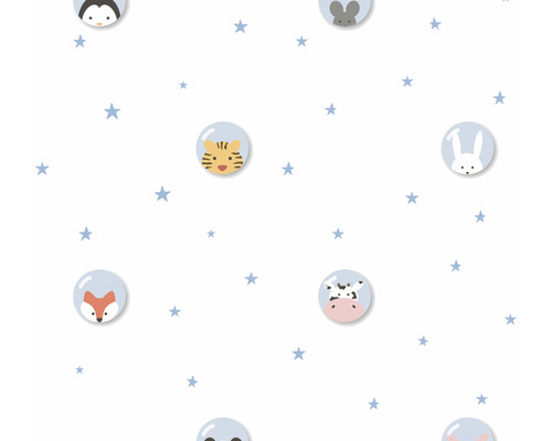 Papier peint avec motifs d''animaux et étoiles