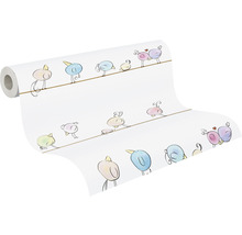 Rouleau de papier peint avec des motifs d''oiseaux sur une ligne