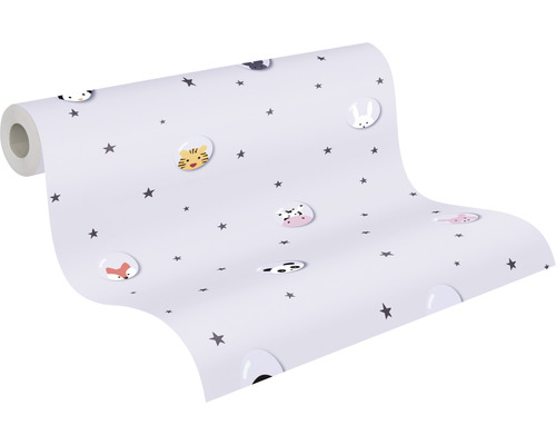Tapetenrolle mit Tiermotiven und Sternen für Kinderzimmer