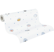 Rouleau de papier peint avec motifs d''animaux et étoiles pour chambre d''enfant