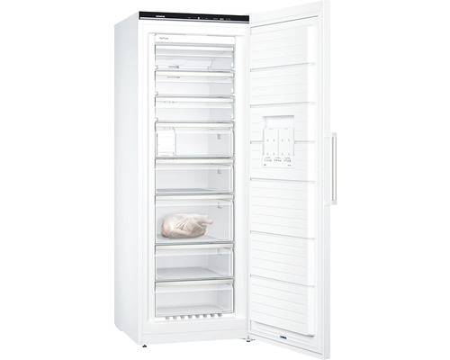 Congélateur blanc ouvert avec tiroirs de congélation