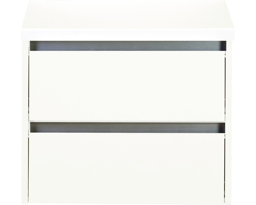 Waschtischunterschrank Sanox Dante BxHxT 60 x 53 x 45,7 cm Frontfarbe weiss hochglanz mit Waschtischplatte