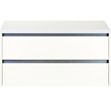 Meuble sous-vasque Sanox Dante lxhxp 100 x 53 x 45,7 cm couleur de façade blanc à haute brillance avec plan de toilette