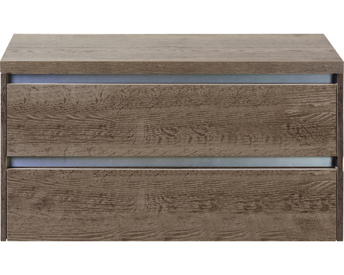 Waschtischunterschrank Sanox Dante BxHxT 100 x 53 x 45,7 cm Frontfarbe tabacco mit Waschtischplatte Waschtischunterschrank Sanox Dante BxHxT 100 x 53 x 45,7 cm Frontfarbe tabacco mit Waschtischplatte