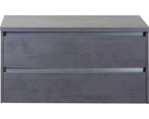 Waschtischunterschrank Sanox Dante BxHxT 100 x 53 x 45,7 cm Frontfarbe beton anthrazit mit Waschtischplatte Waschtischunterschrank Sanox Dante BxHxT 100 x 53 x 45,7 cm Frontfarbe beton anthrazit mit Waschtischplatte