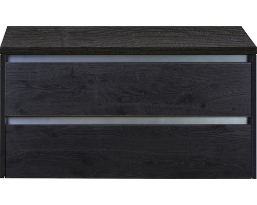 Waschtischunterschrank Sanox Dante BxHxT 100 x 53 x 45,7 cm Frontfarbe black oak mit Waschtischplatte Waschtischunterschrank Sanox Dante BxHxT 100 x 53 x 45,7 cm Frontfarbe black oak mit Waschtischplatte