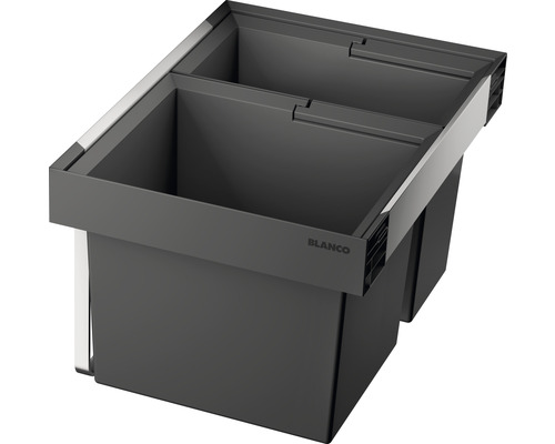 Poubelle de tri sélectif encastrée Blanco FLEXON II Low 50/2 2x19 l 526639 Collecteur de déchets Blanco avec deux récipients pour l''organisation de la cuisine