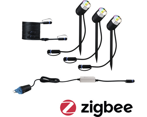 Paulmann Plug & Shine LED Spot mit Erdspiess Pike Set RGBW Zigbee 4.2 W 300 lm anthrazit IP44 Ø 5 cm