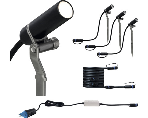 Gartenstrahler Set mit Erdspieß, Kabel und Netzteil