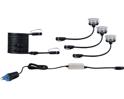 Set 67 Ø lm Starterset Einbauleuchte Floor Paulmann 7 Shine IP & 2 W silber LED 100 Plug cm - HORNBACH