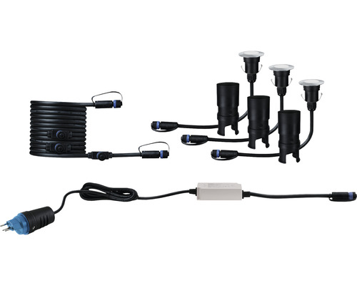 Éclairage LED à encastrer Paulmann Plug & Shine Floor Mini kit de démarrage 2.5 W 250 lm argent IP67 Ø 5.5 cm