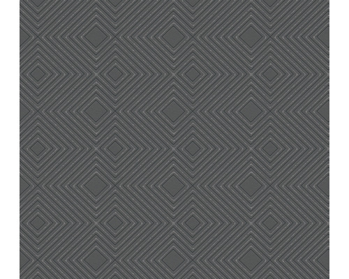 Papier peint intissé 37758-1 Attractive effet 3D noir Motif de papier peint géométrique carré