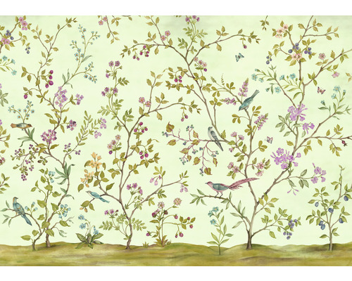 Papier peint panoramique intissé LJX7-040 Le Jardin Oiseaux du Paradis 7 pces 350 x 250 cm