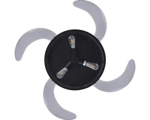 Deckenventilator mit drei Leuchten und vier Flügeln