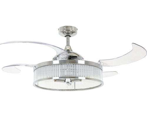 Ventilateur de plafond avec éclairage Corbelle LED CHR Ø 122 cm 60 W métal chrome