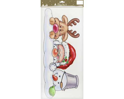 Fensterbild Weihnachtsmann Mit Geschenken – Statisch Haftend, Wiederverwendbar, Ca. 15,5x19 Cm