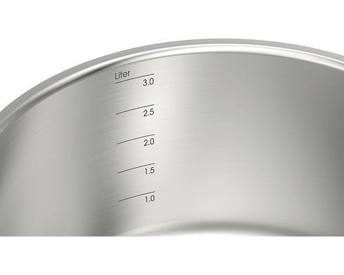 Indication du niveau de remplissage en litres dans la casserole