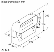 Masszeichnung mit den Abmessungen in Millimetern