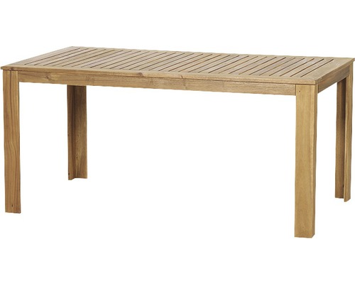 Rechteckiger Gartentisch aus Holz mit Lattenrosttischplatte