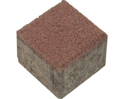 Pavé carré pierre pleine pour dalle stabilisatrice rouge 8,3x8,3x8 cm