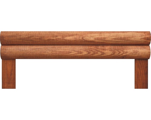 Bordure de parterre en bois avec deux rondins