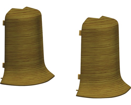 Aussenecken für Klemm-Sockelleiste mit Kabelkanal Eiche Montana 50 mm