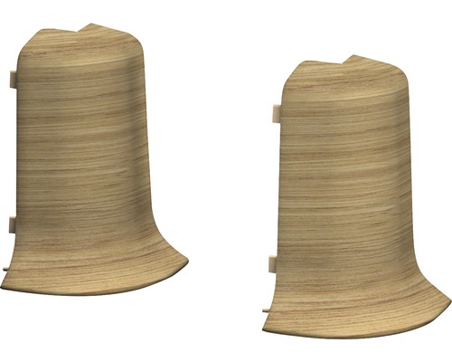 Prinz Aussenecken für Klemm-Sockelleiste mit Kabelkanal Eiche rustikal 50 mm Zwei Heizungsrohrverkleidungen aus Holz