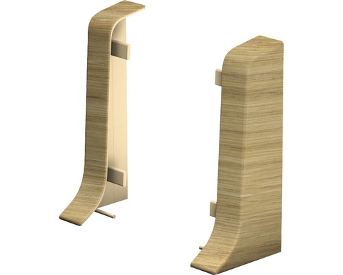Embouts pour plinthe de serrage chêne rustique 50 mm (1x gauche 1x droite)