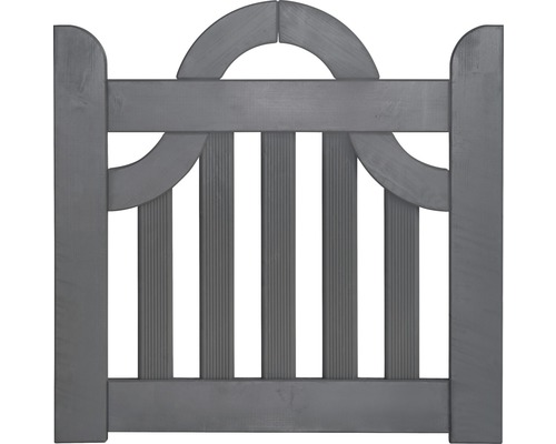 Portillon simple Konsta arc sans fraisage de serrure 100 x 95 cm gris basalte Portail en bois pour jardin