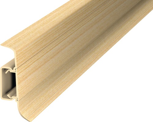 Plinthe à clipser Prinz cache-fil plastique érable 50 x 2500 mm Plinthe en plastique avec décor bois