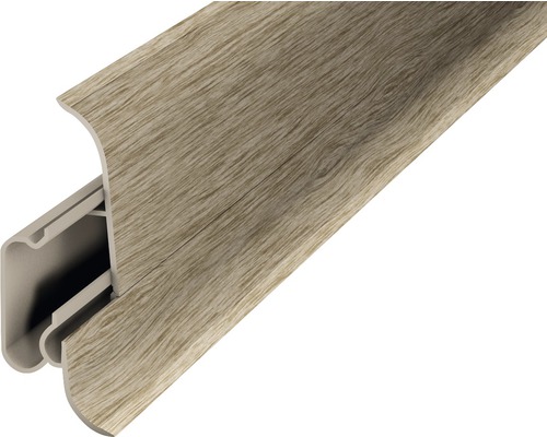 Plinthe Prinz avec cache-fil acacia vintage 60x2500 mm 2 pces Plinthe avec décor en bois