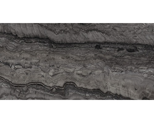Wand- und Bodenfliese Memento Travertino black lappato 30x60 cm