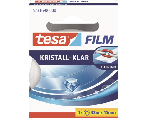tesafilm Klebeband kristall-klar 1 Rolle 33m x 15mm Tesa Film Kristall-Klar, 33 Meter mal 15 Millimeter