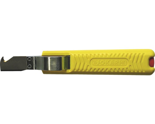 Couteau pour câbles Jokari avec lame à crochet jaune