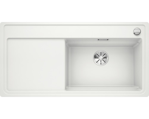 Évier Blanco ZENAR 988 x 498 mm blanc 524085 1 vasque à droite avec égouttoir à fleur