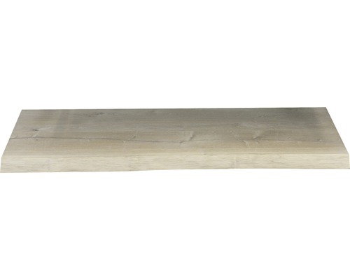 Plan vasque Top 100x46x4 cm flache planche à croûte côté chêne massif mat sans découpe