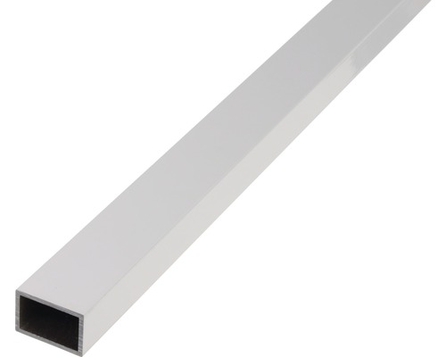 Tube rectangulaire alu argent anodisé 50x20x2 mm, 1 m Profilé rectangulaire en aluminium