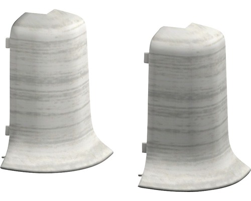 Angles extérieurs pour plinthe de serrage frêne blanc 50 mm (2 unités)