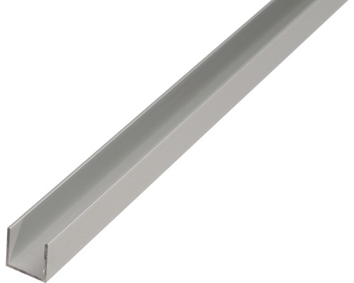 U-Profil Aluminium silber 15 x 8 x 1,5 x 1,5 mm 2 m