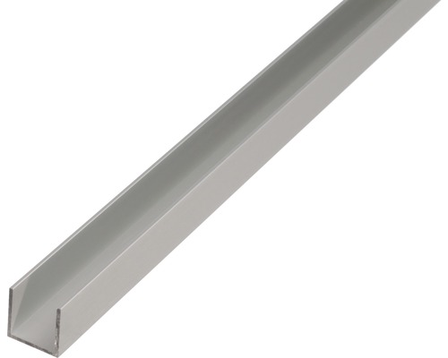 Profilé en U Aluminium argent 8 x 20 x 1 mm x 1 mm , 2 m Profilé en U métallique