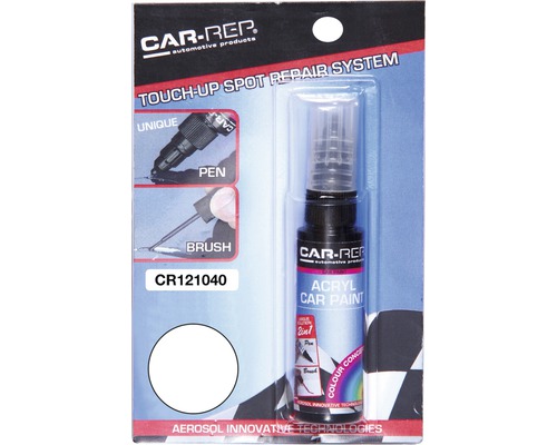 Maston Crayon de retouche CR121040 pour voitures blanc Stylo de retouche de peinture automobile Car-Rep avec applicateur pinceau et stylo