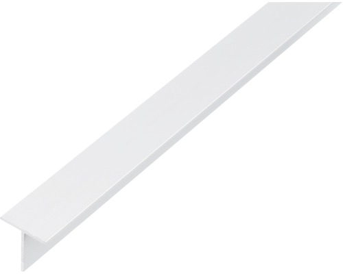 Profilé BA en forme de T en alu blanc 15x15x1,5 mm, 2,6 m Profilé d''angle en plastique