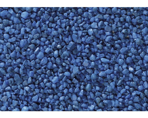 Gravier coloré 25 kg bleu gentiane Gros plan de gravillons décoratifs bleus