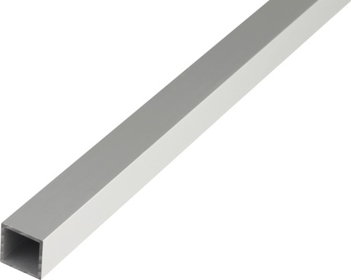 Tube carré alu argent anodisé 15x15x1 mm, 2.6 m Tube carré en aluminium