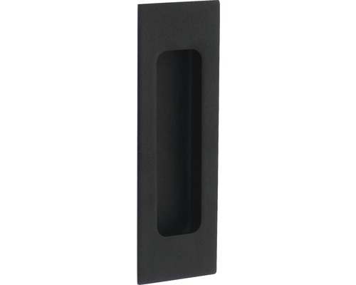 Poignée encastrée carrée acier inoxydable noir Lxlxh 120x40/14 mm
