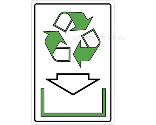 Schild mit Recycling Symbol