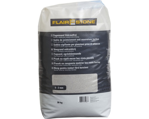 Sable de jointoiement anti-mauvaises herbes Flairstone gris basalte 20 kg Sable de jointoiement anti-mauvaises herbes Flairstone gris basalte 20 kg